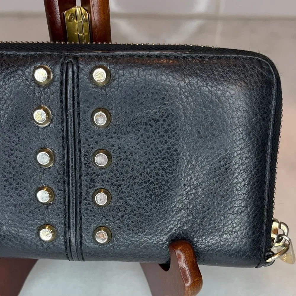 Michael Kors Wallet Leather Astor Pebbled Studded Full Zip